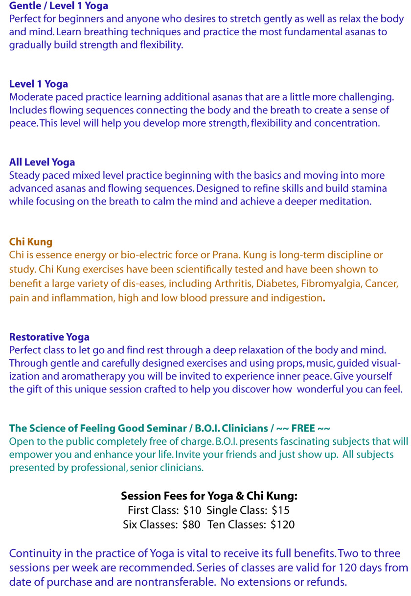 Yoga Descriptions